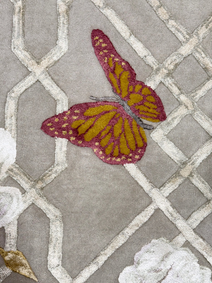 Rich Terracotta Wave Hand Tufted Carpet