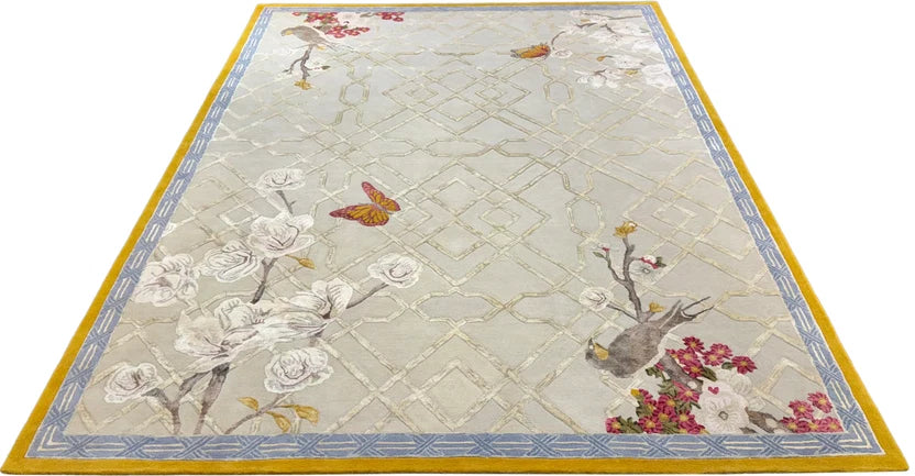 Rich Terracotta Wave Hand Tufted Carpet