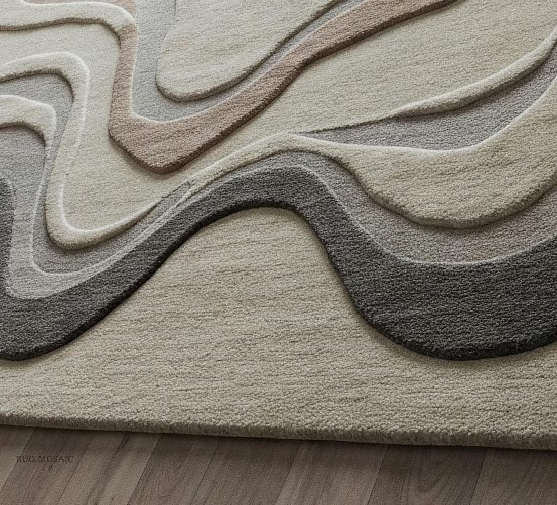 Eclipse Tuft Carpet Hand Tufted Beige Medallion – 8×10 ft