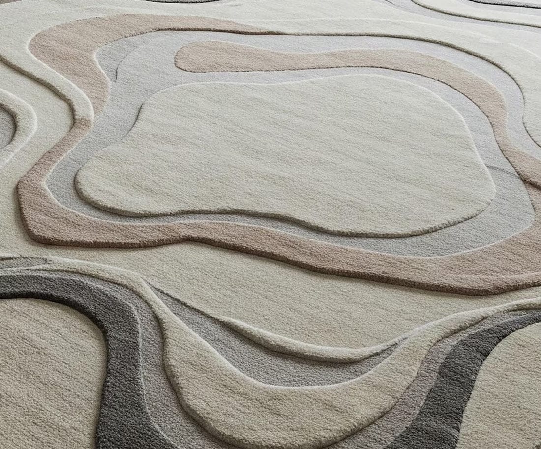 Eclipse Tuft Carpet Hand Tufted Beige Medallion – 8×10 ft