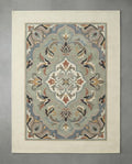 Serene Elegance Hand Tufted Wool Carpet – Sage Green & Ivory-6x9
