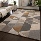 Olive Grove Rug Hand Tufted Grey Contemporary – 9×12 ft