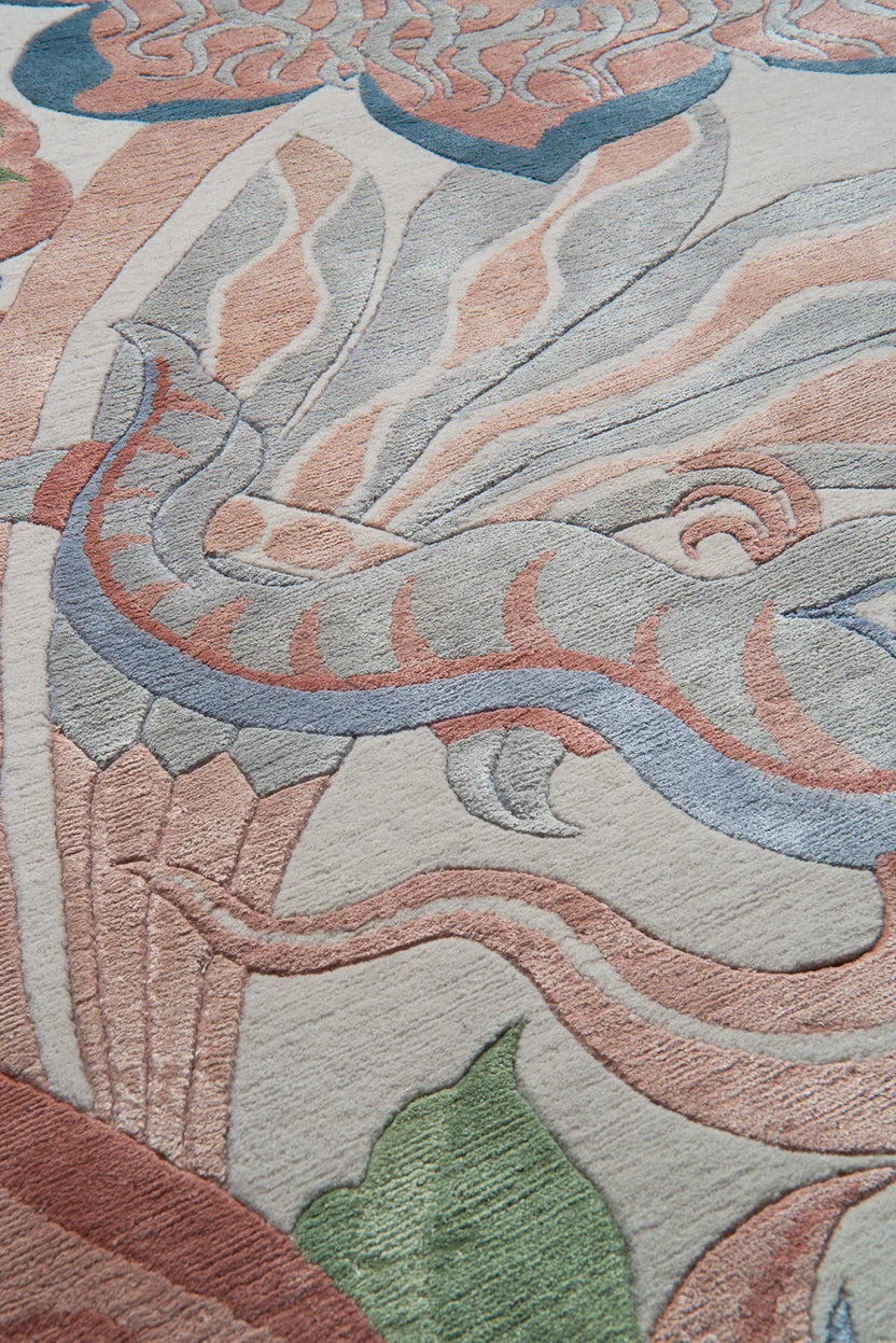 Eternal Phoenix Garden Silk Rug Hand Tufted Carpets