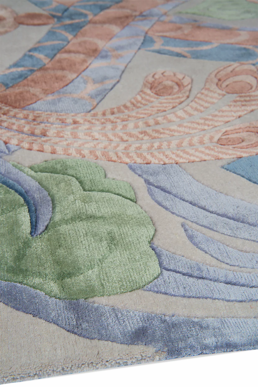 Eternal Phoenix Garden Silk Rug Hand Tufted Carpets