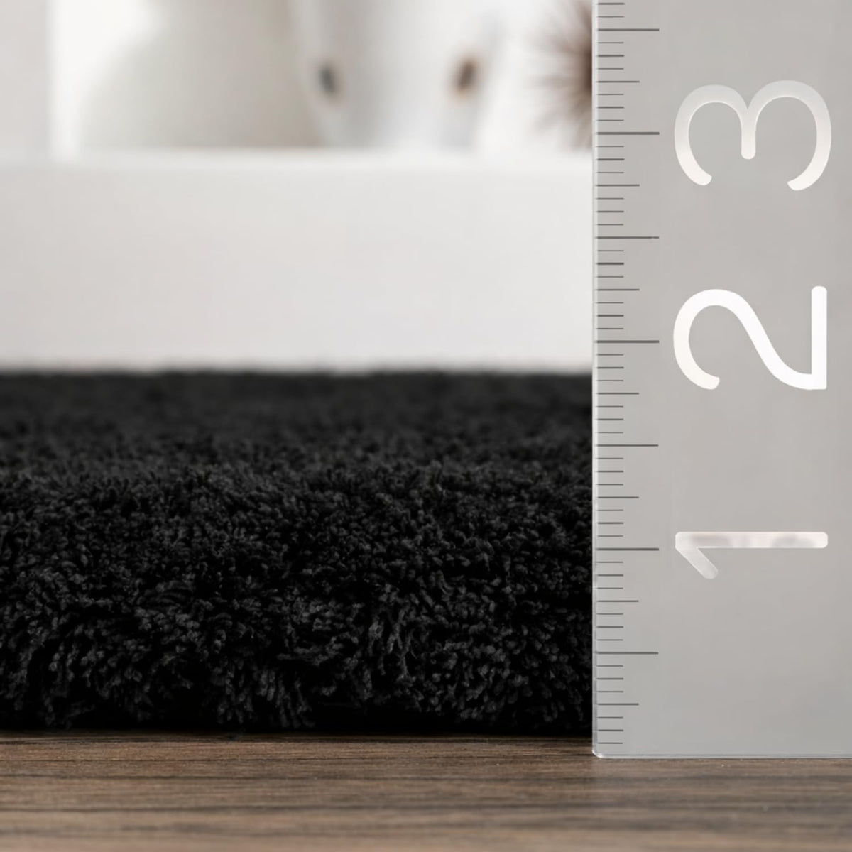 Luxury Abstract Mat High-Pile Polyester Microfiber Black white Shaggy Carpet