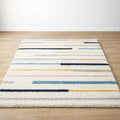 Rectangular Ivory Multi Microfiber Anti Skid Soft Fluffy Area