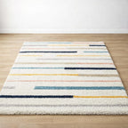 Rectangular Ivory Multi Microfiber Anti Skid Soft Fluffy Area