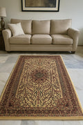 Luxurious, Durable & Elegant Handcrafted Cream & Maroon Hand Tufted Carpets