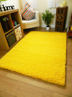 Soft Yellow Color Hand woven Plain California Premium Shaggy Carpets