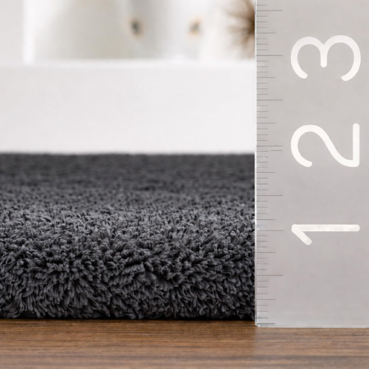 Luxury Abstract Mat High-Pile Polyester Microfiber Brown & White Shaggy Carpet