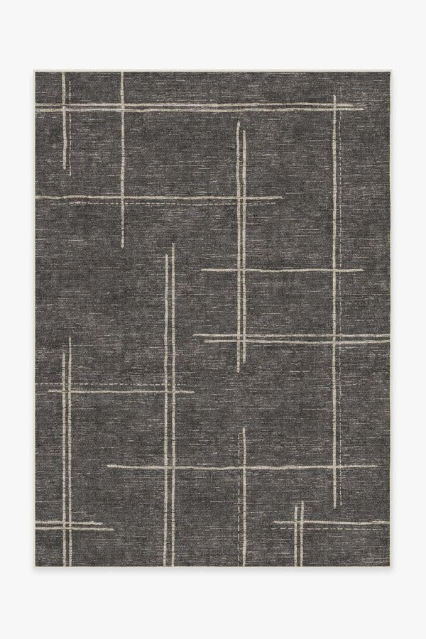 Luxury Abstract Mat High-Pile Polyester Microfiber Black Beige Shaggy Carpet