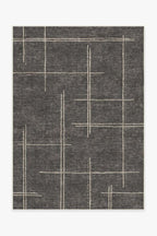 Luxury Abstract Mat High-Pile Polyester Microfiber Black Beige Shaggy Carpet