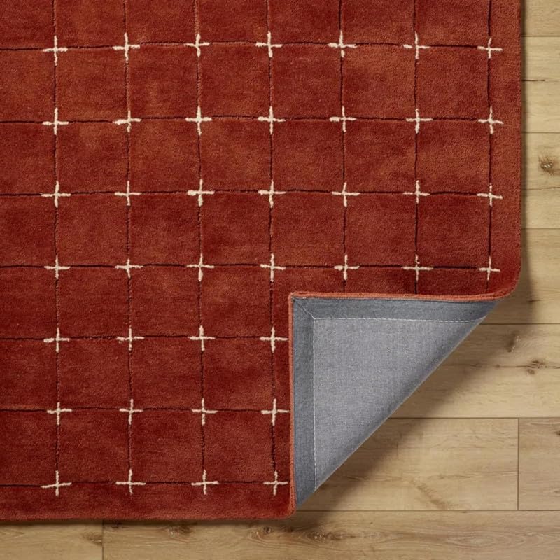 Soft Plush Terracotta Living Room Hand Tufted Carpet