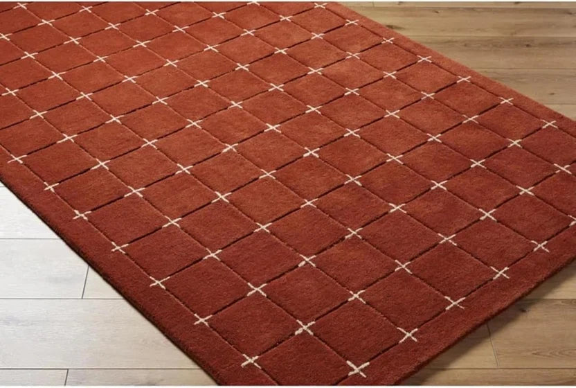 Soft Plush Terracotta Living Room Hand Tufted Carpet