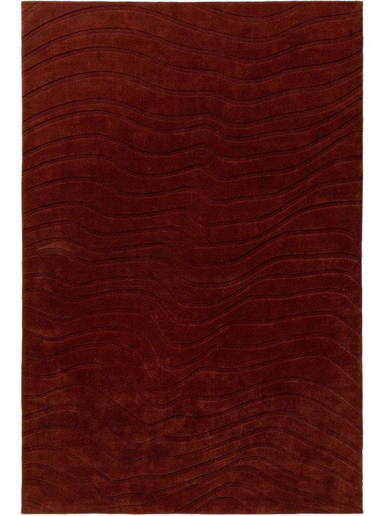 Rich Terracotta Wave Hand Tufted Carpets & Rugs