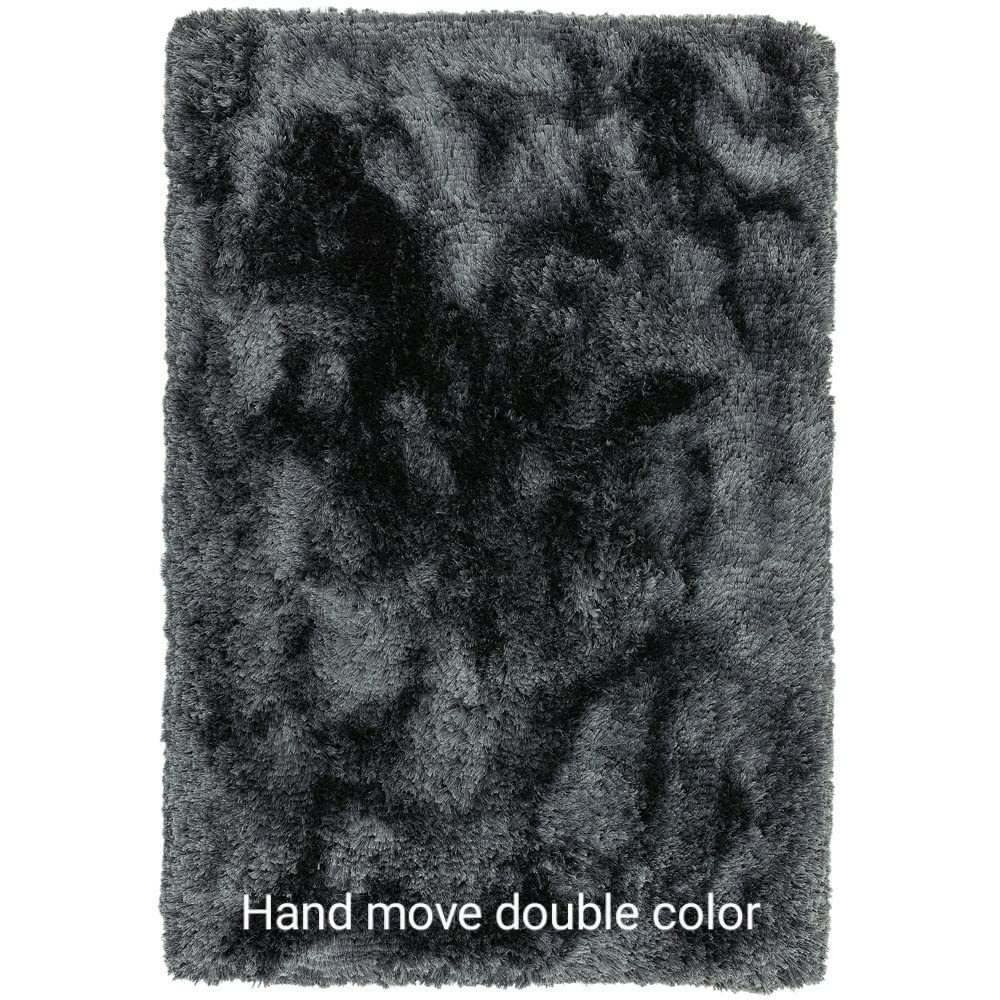 Soft black Color Hand woven Plain California Premium Shaggy Carpets