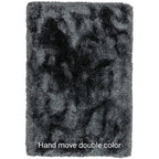 Soft black Color Hand woven Plain California Premium Shaggy Carpets
