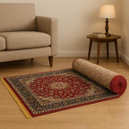 Superfine Silk Velvet Carpet 6x9 Feet| Soft Luxury Floor Carpet with Anti-Skid Backing | Red