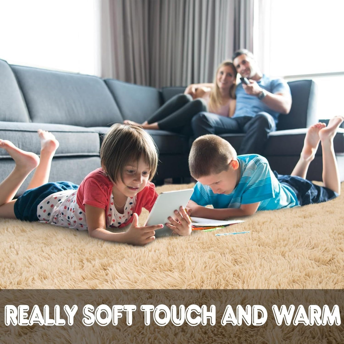 Soft Premium Polyester Fluffy Rug | Anti-Skid Small Area Shaggy Carpet