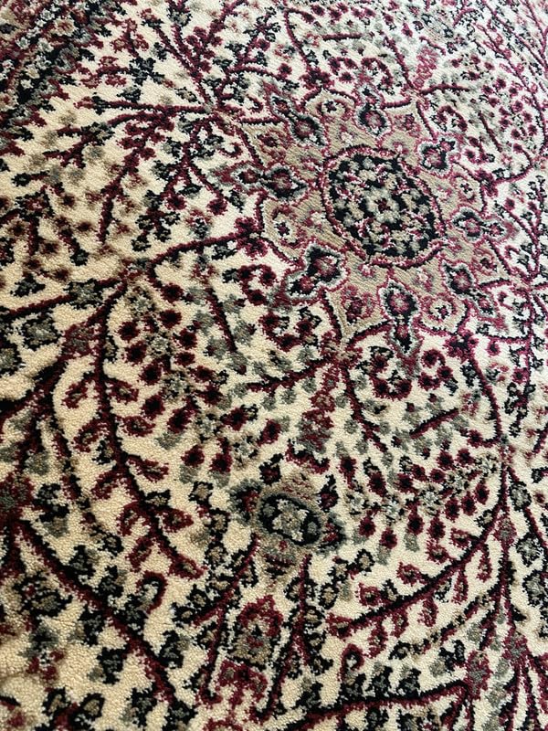 Luxurious, Durable & Elegant Handcrafted Cream & Maroon Hand Tufted Carpets