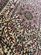 Luxurious, Durable & Elegant Handcrafted Cream & Maroon Hand Tufted Carpets