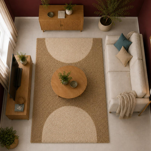 Abstract Shaggy Area Carpet – 2-Inch Pile Mat High-Pile Polyester Microfiber Rug