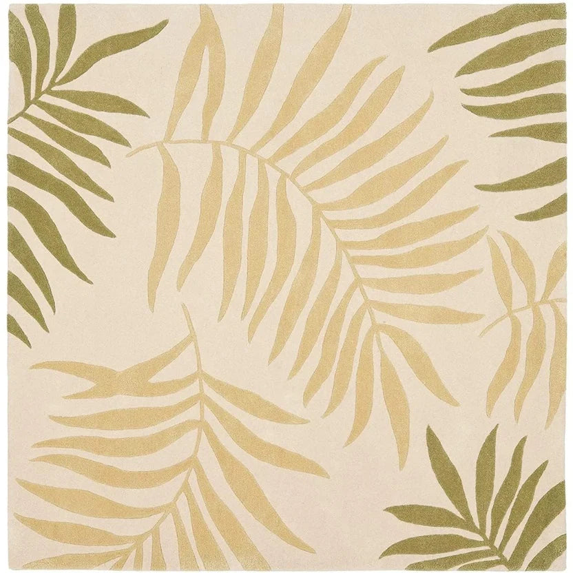 Leaf Pattern Wool Rug Hand Tufted Carpet