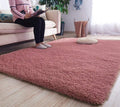 Rectangular Soft Pink Color Hand woven Plain California Premium Shaggy Carpets
