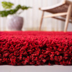 Soft Red Color Hand woven Plain California Premium Shaggy Carpets