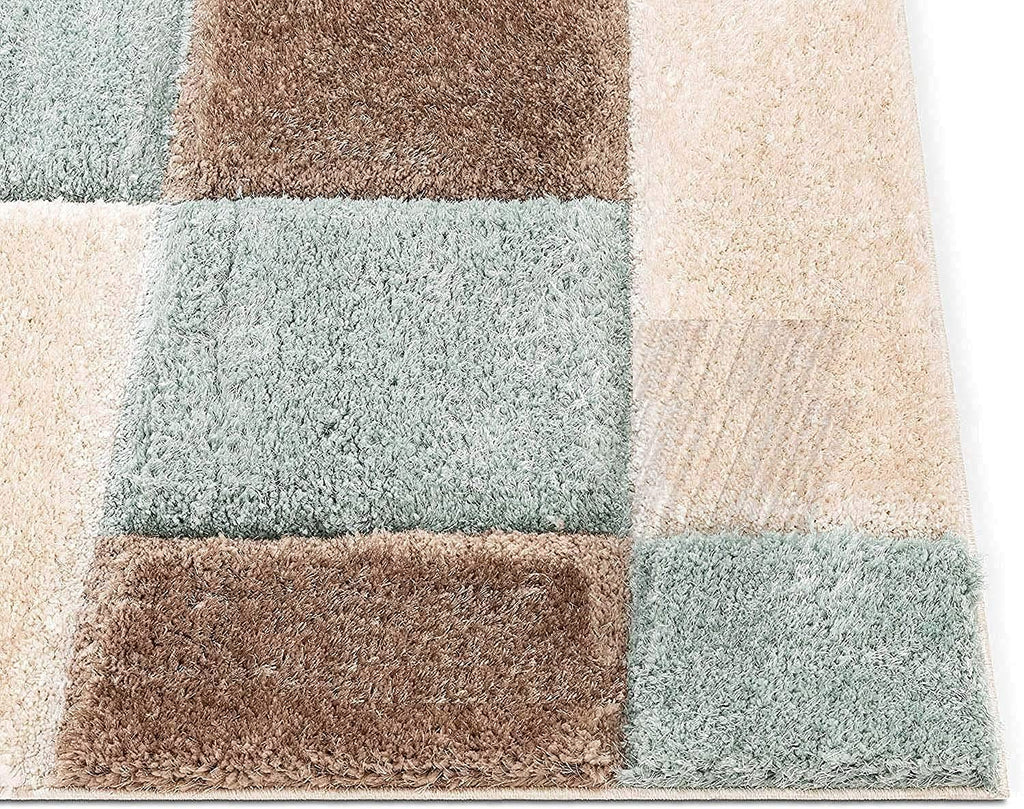 Rectangular Pista Ivory Microfiber Anti Skid Soft Fluffy Area Shaggy Carpet
