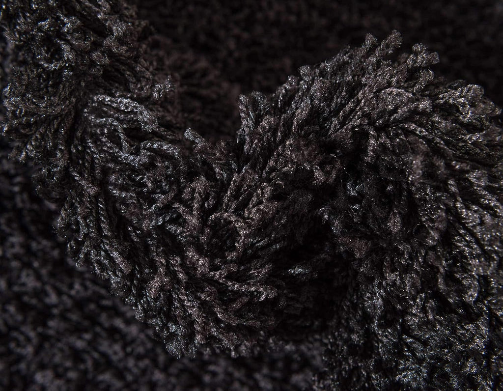 Luxury Abstract Mat High-Pile Polyester Microfiber black Shaggy Carpet