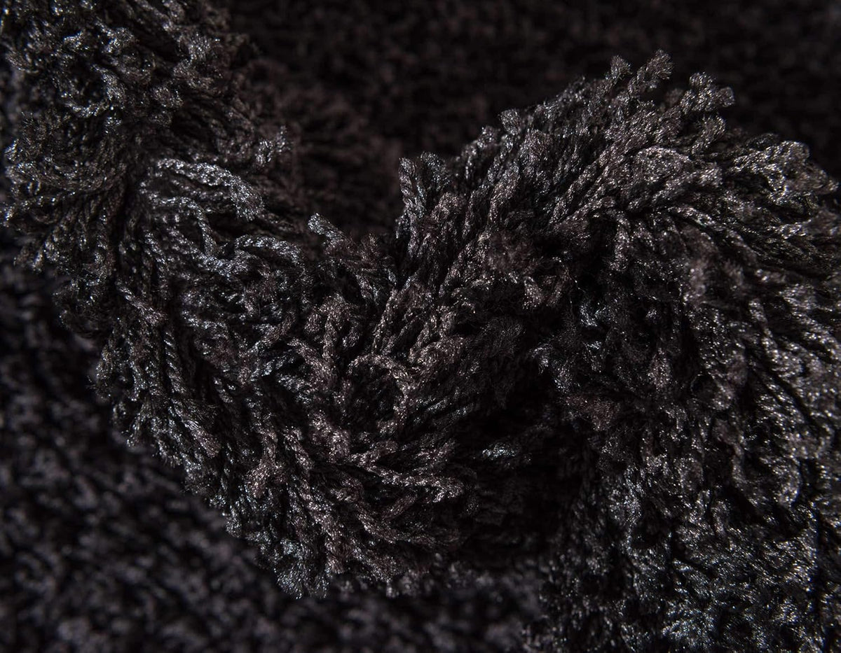 Luxury Abstract Mat High-Pile Polyester Microfiber Black white Shaggy Carpet