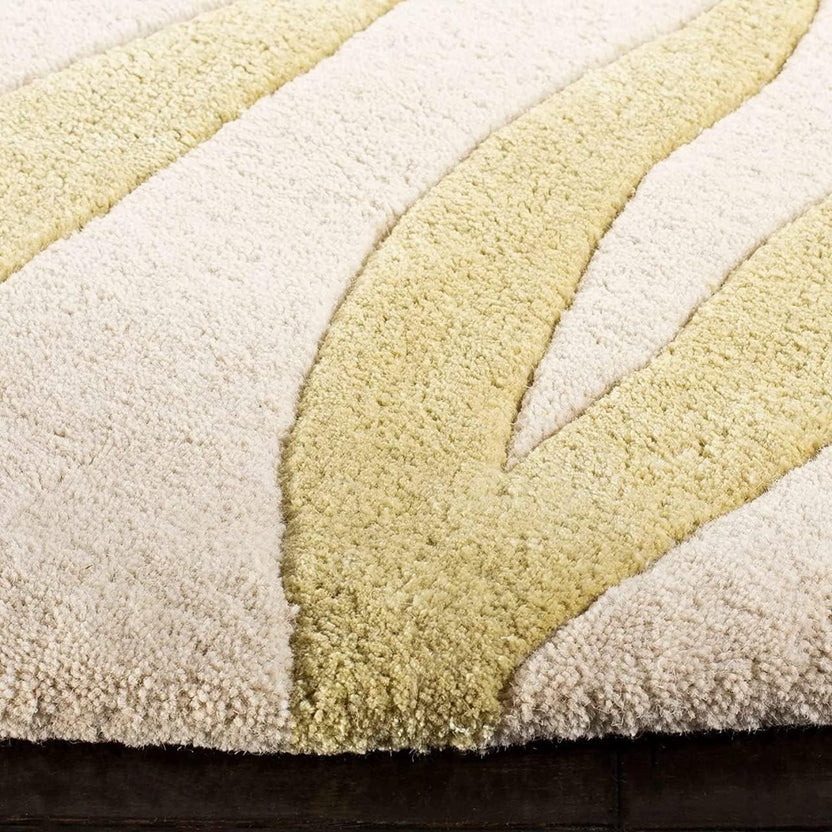 Leaf Pattern Wool Rug Hand Tufted Carpet
