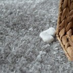 Rectangular Charcoal Grey Microfiber Anti Skid Soft Fluffy Area Shaggy Carpet