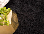 Luxury Abstract Mat High-Pile Polyester Microfiber Black white Shaggy Carpet