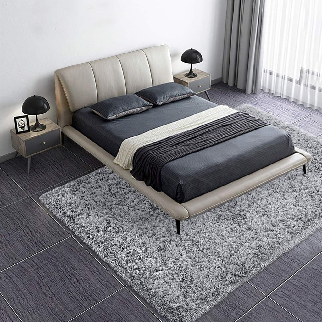 Rectangular Modern Rug Soft Hand woven Plain California Premium Shaggy Carpets
