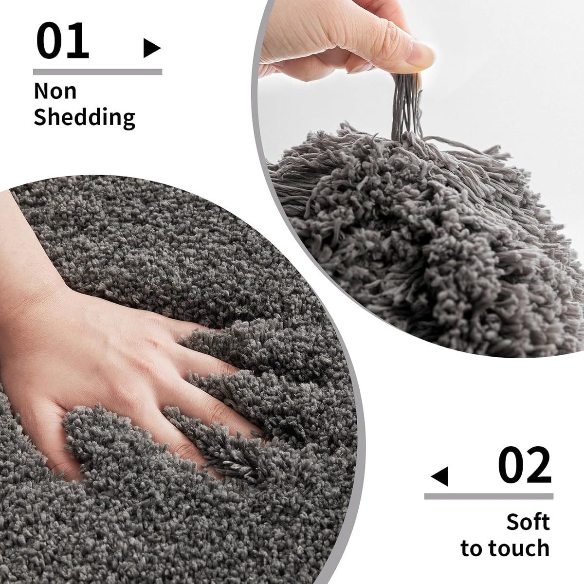 Luxury Abstract Mat High-Pile Polyester Microfiber Brown & White Shaggy Carpet