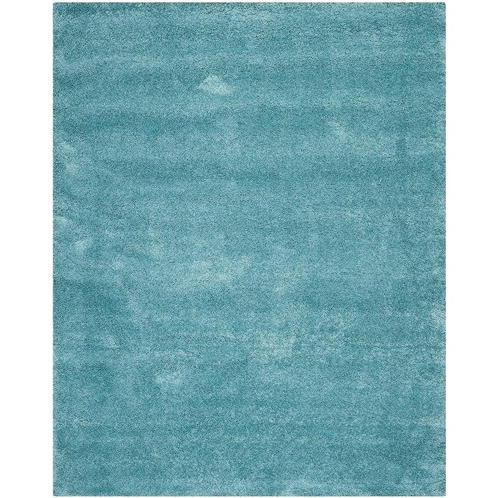 Soft Sky Blue Color Hand woven Plain California Premium Shaggy Carpets