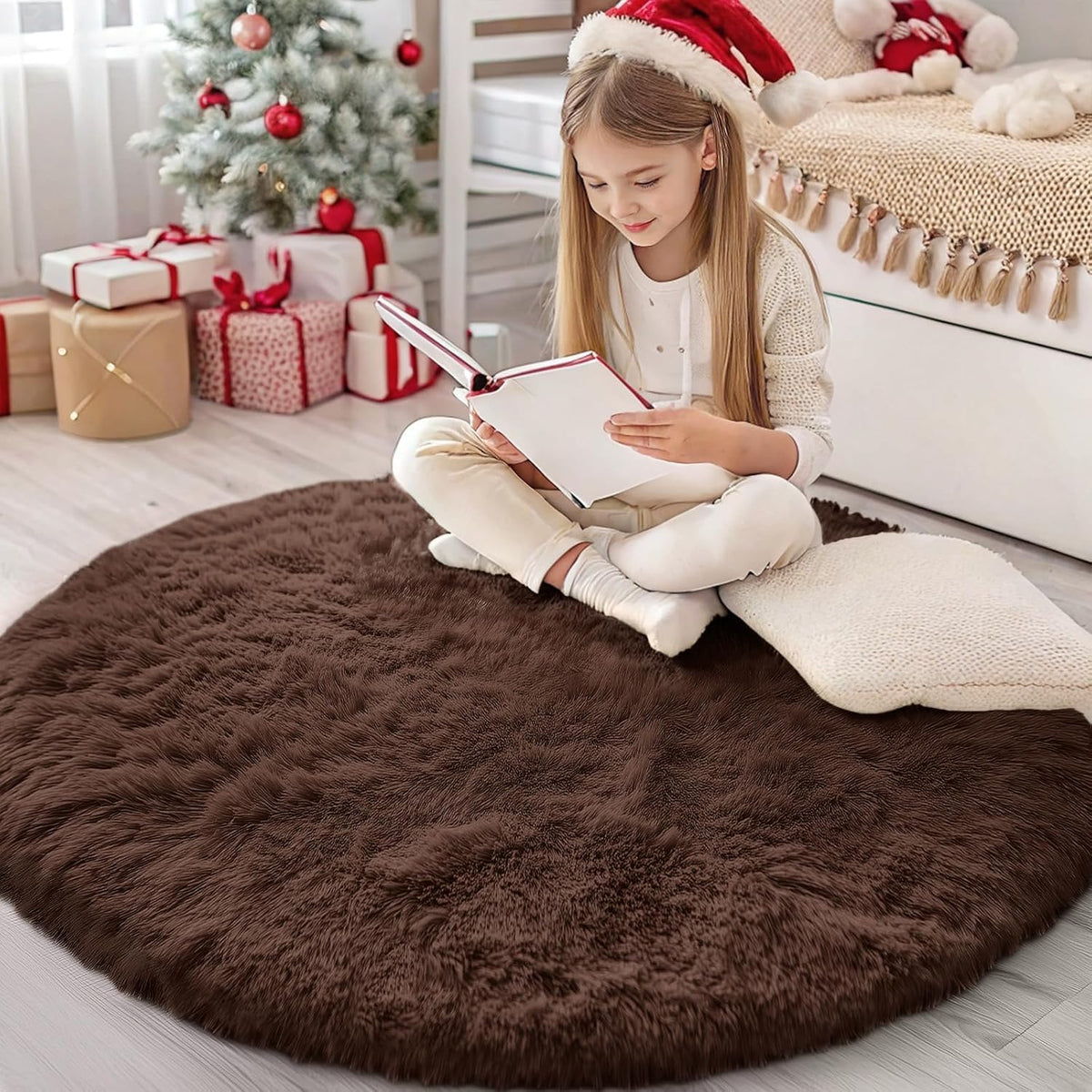 Soft Premium Polyester Fluffy Rug | Anti-Skid Small Area Shaggy Carpet