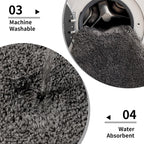 Luxury Abstract Mat High-Pile Polyester Microfiber Brown & White Shaggy Carpet