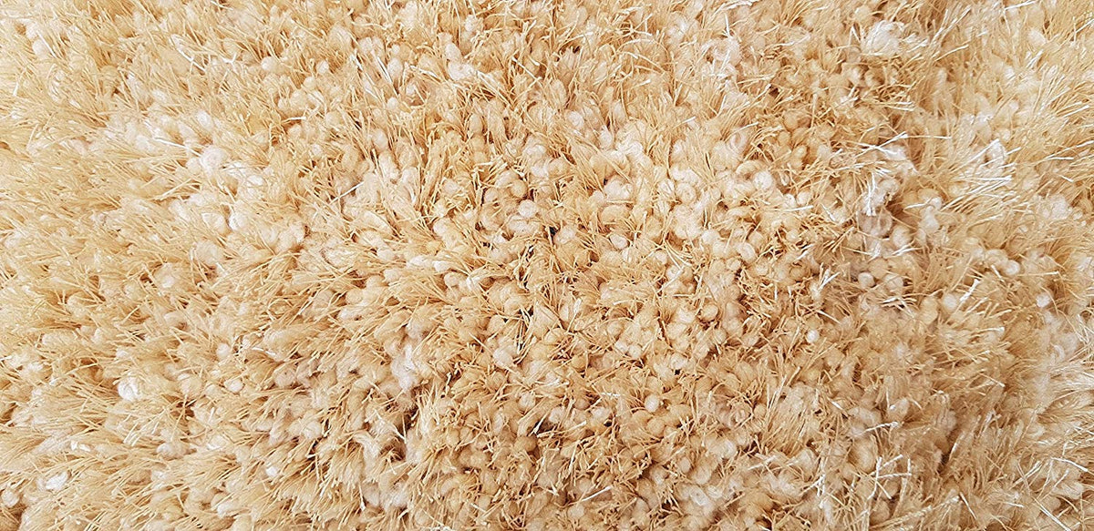 Rectangular Soft Yellow Color Hand woven Plain California Premium Shaggy Carpet