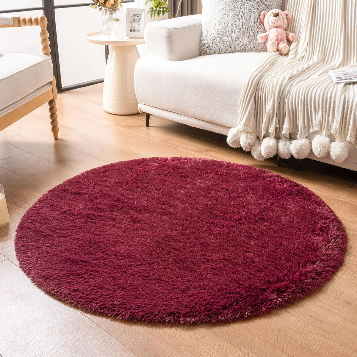 Soft Premium Polyester Redis Fluffy Rug | Anti-Skid Small Area Shaggy Carpet