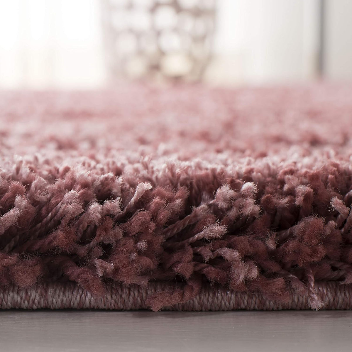 Abstract Area Mat High-Pile Polyester Microfiber Pink Shaggy Carpet
