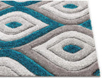 Rectangular Sky Ivory Microfiber Anti Skid Soft Fluffy Area Shaggy Carpet