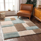 Rectangular Pista Ivory Microfiber Anti Skid Soft Fluffy Area Shaggy Carpet