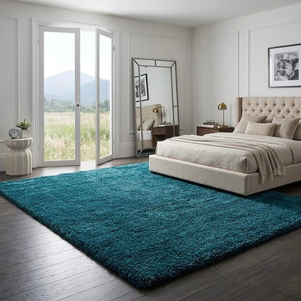 Modern Rug Soft Hand woven Plain California Premium Shaggy Carpets