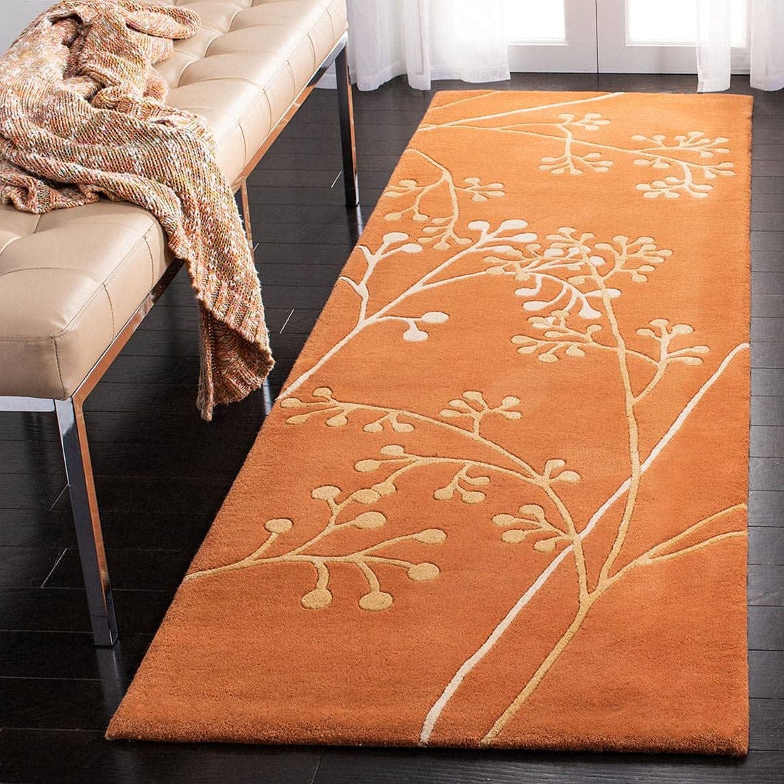 Bamboo Silk Hand Tufted Rugs Beige – 5 × 7 ft
