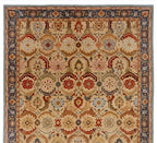 Vintage Beige Floral Border Rug Hand Tufted Carpet