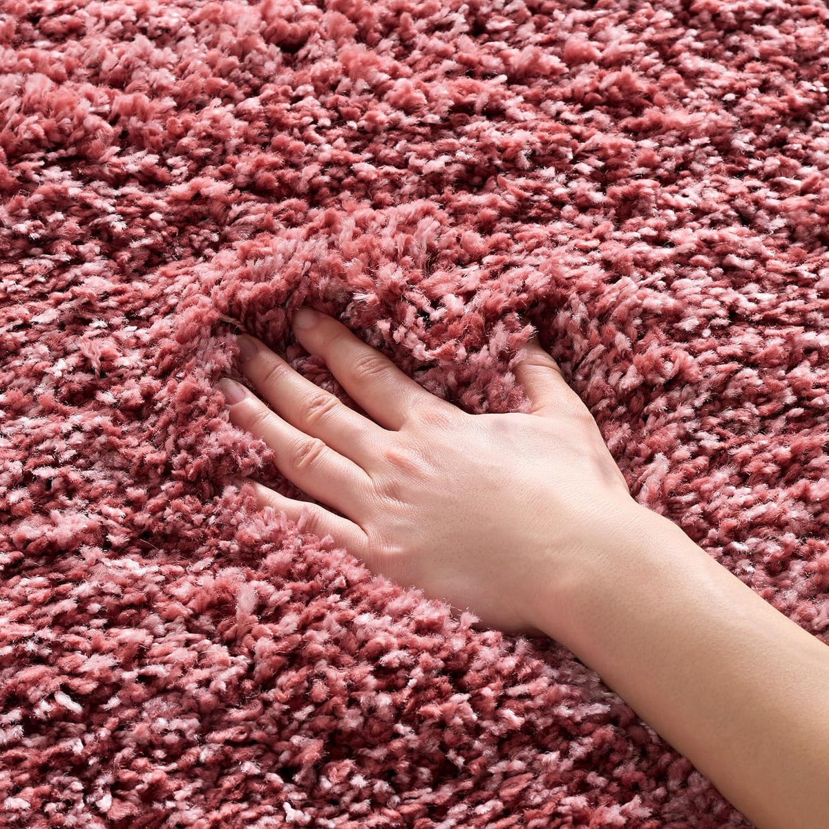 Abstract Area Mat High-Pile Polyester Microfiber Pink Shaggy Carpet