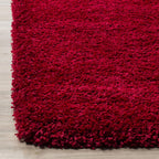 Soft Red Color Hand woven Plain California Premium Shaggy Carpets